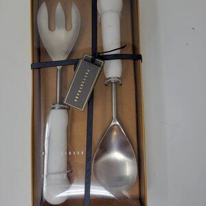 Pottery Barn Marble Handled Serving Utensils NIB